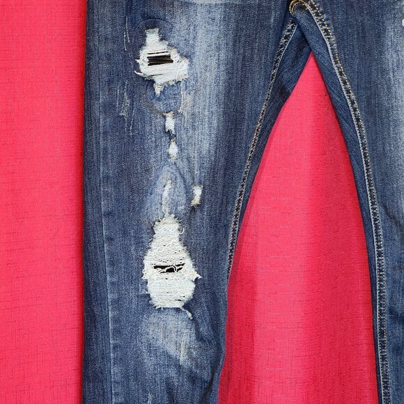 Skinny Fit Women's Jeans Distressed Blue Size 34 - Picture 9 of 16